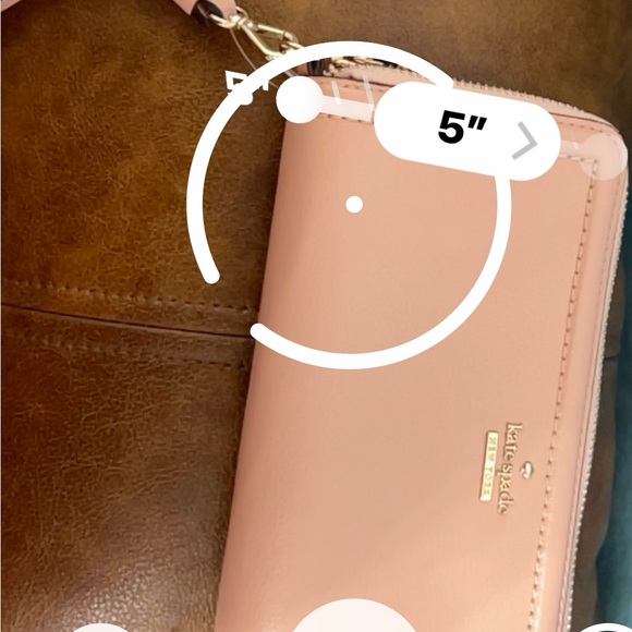 Kate Spade Staci Large Carryall Wristlet Clutch Wallet Pale Hydrangia Leather - Picture 5 of 8